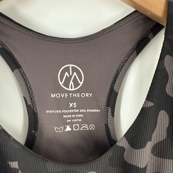 Move Theory Ribbed Racerback Sports Bra / Crop Top in Black Gray Camoflauge | XS - Picture 4 of 4